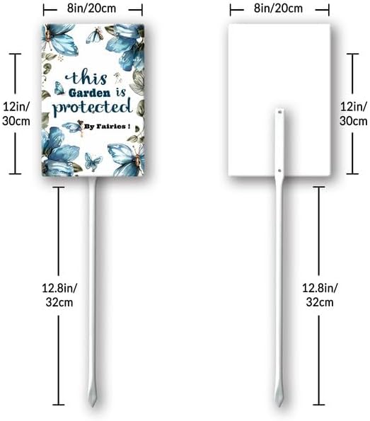 Uptell This Garden is Protected By Fairies Yard Signs with Stakes Aluminum Sign for House/Front Door Outdoor Decoration,Weather Resistant 8x12 Inch
