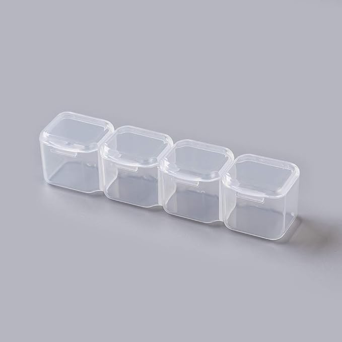 FASHEWELRY 8.3x7.2 Inch 56 Grids Clear Plastic Jewelry Box Storage Containers with Removable Dividers