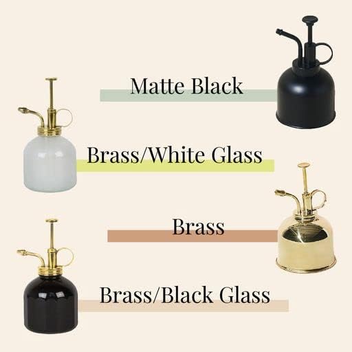 Modern Sprout Plant Mister, 8 oz Indoor Watering Can, Aesthetic Plant Sprayer & Water Mister Spray Bottle, Garden Watering Can for Seed Starting, Vintage-Inspired Gift for Green Lovers - Matte Black