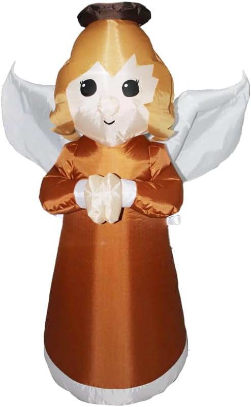 TRMESIA 4FT Inflatable Christmas Angel Indoor Outdoor Decoration with Bright LED,Holiday Yard Decor or Home School Church Garden Lawn Xmas Blow up Decor