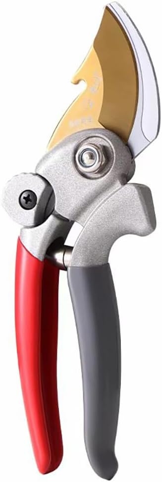 Gardening Shears Japanese Floral Branch Cutters Hand Held Pruners for Gardening Heavy Duty Pruning Shears for Garden Wood Grain (Red-grey)