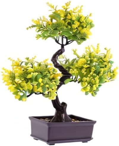 Cabilock Artificial Potted Plants Faux Bonsai Ornament for Home and Office Simulation Plants for Indoor Decoration Fake Potted for Bookshelf Desk and Living Room