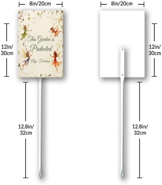 Uptell This Garden is Protected By Fairies Yard Signs with Stakes Aluminum Sign for House/Front Door Outdoor Decoration,Weather Resistant 8x12 Inch
