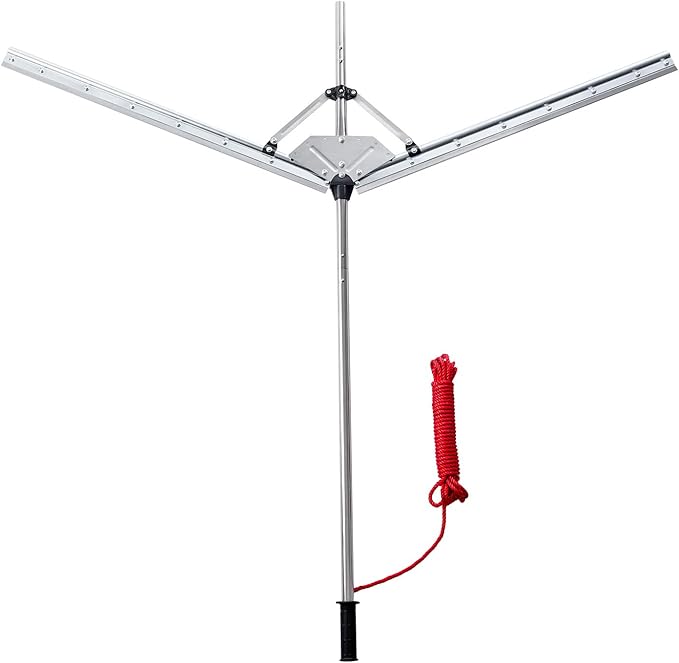 VEVOR Lake Weed Cutter, Pond Aquatic Plant Cutting Tool with 62 in Max. Cut Width, Sharp and Heavy-Duty Steel Blades, Pond Rake with 30 ft Throw Rope, for Cattail, Phragmites, Lilly Pads & Chara