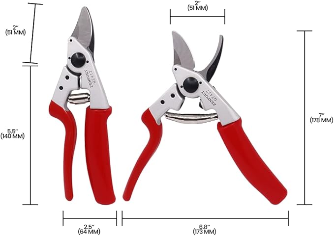 Zenport QZ412 Small Rotating Professional Pruner, .8-Inch Cut, 7.25-Inch Long