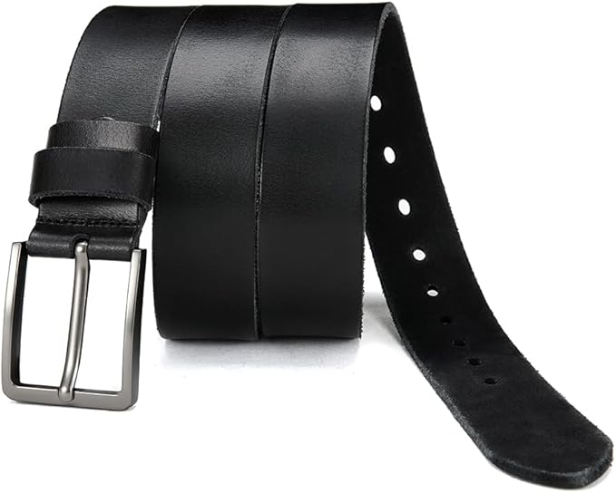 DOOPAI Men's Genuine Leather Casual Belt -Full Grain Leather Belt for Men- 1.5" Handmade Jeans Belt with Gift Box