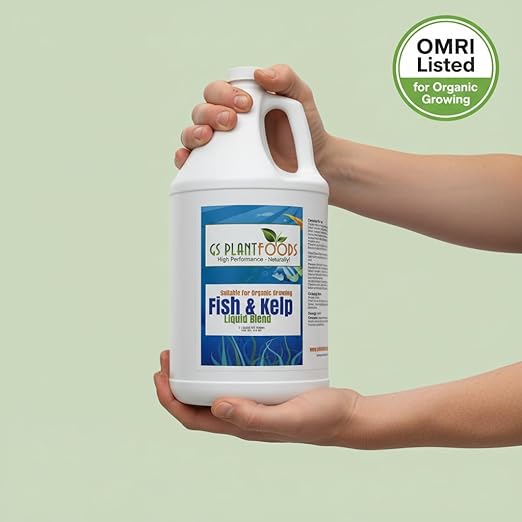 GS Plant Foods Liquid Fish & Kelp Fertilizer (1 Gallon) – Organic Material Review Institute Listed Natural Plant Food for Home Gardens, Lawns, and Vegetables