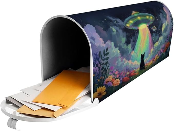 Funny Cat Mailbox Covers Magnetic Letterbox Covers 21x18 Inch for Garden Outdoor Decoration