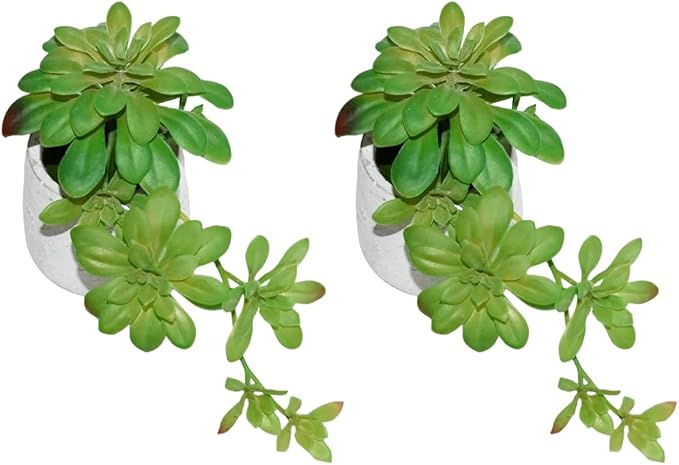 2pcs Artificial Succulent Plants, Realistic Large Fake Succulents, Artificial Hanging Ornaments for Decor