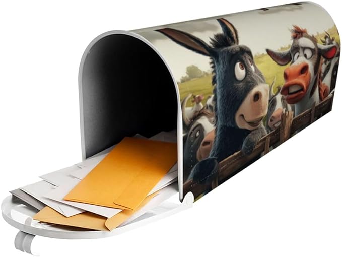 Funny Farmhouse Mailbox Covers Magnetic Letterbox Covers 21x18 Inch for Garden Outdoor Decoration