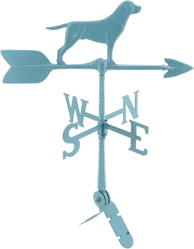 Montague Metal Products - Weathervane - Cast Aluminum Weathervane -Includes Roof Mount - 6 Colors Available (Retriever, Verdigris)