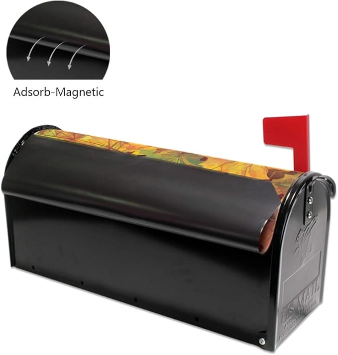 WOOR Fall Leaves Magnetic Magnetic Mailbox Cover Standard Size for Garden Yard Outdoor Decorations-18 x 20.8"