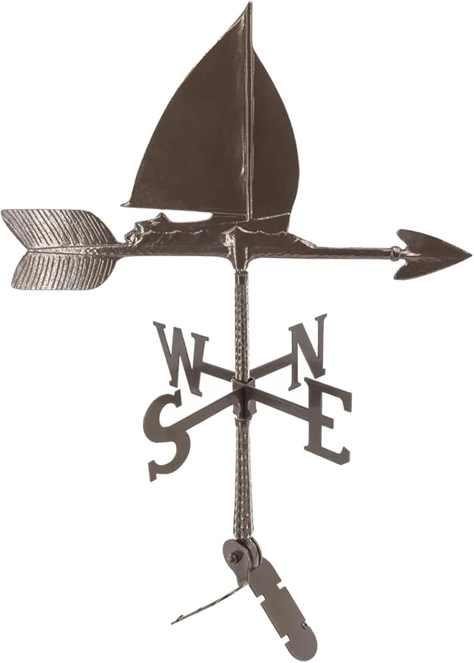 Montague Metal Products - Weathervane - Cast Aluminum Weathervane -Includes Roof Mount - 6 Colors Available (Sailboat, Oil Rubbed)