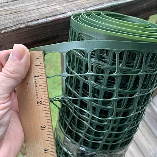 BOEN Garden Fence Temporary Barrier Outdoor Fence for Dog, Rabbit or Deer, Garden Netting Plastic Mesh Plant Protection (4' x 100', Green)