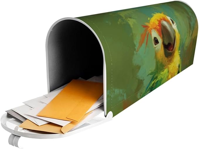 Parrot Mailbox Covers Magnetic Letterbox Covers 21x18 Inch for Garden Outdoor Decoration