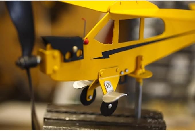 2023 New Piper J3 Cub Airplane Weathervane - Gifts for Flight Lovers, Airplane Weathervane Decoration, Handmade Weathervane Windmill, Easy to Install in The Garden, Patio, Roof Decoration (7.8×7in)