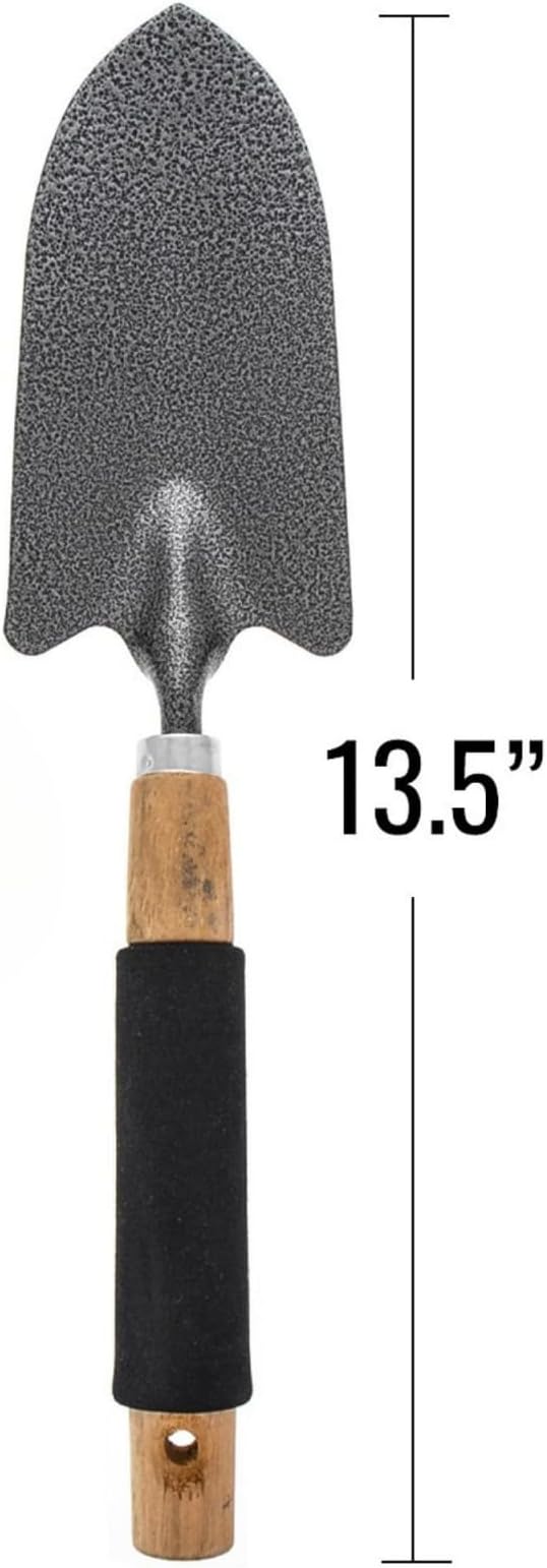 Wooden Steel Handheld Garden Round Point Shovel Tool 14 Inch