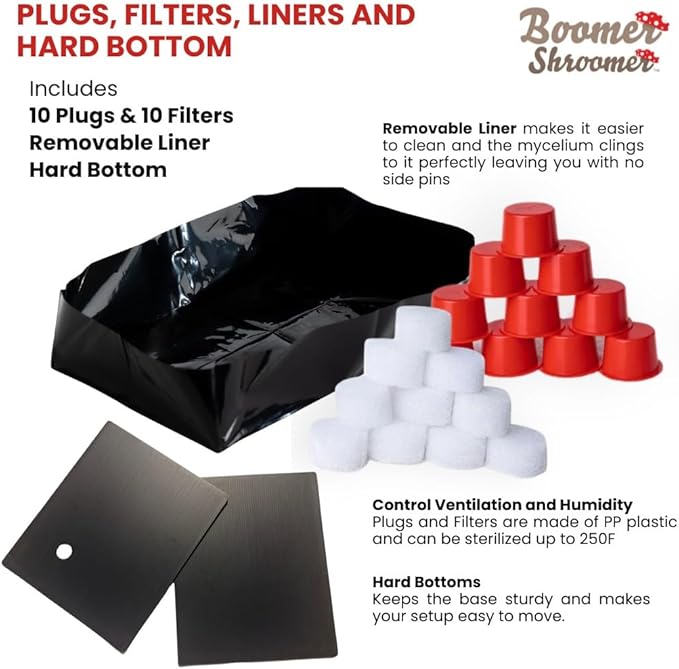 Boomer Shroomer Inflatable Monotub, Bulk & Spawn Bag Bundle