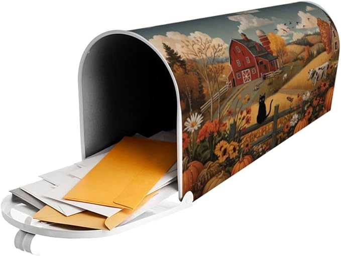 Autumn Farm Country Mailbox Covers Magnetic Letterbox Covers 21x18 Inch for Garden Outdoor Decoration