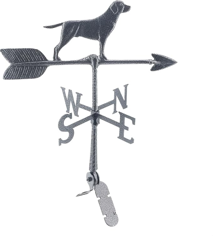 Montague Metal Products - 24″ Aluminum Retriever Weathervane - 6 Colors Available - Outdoor Windvane - Roof Metal Decor - Mount Included (4 to Choose from) - Hand Cast Aluminum Weathervane