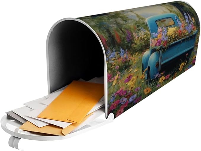 Spring Truck Mailbox Covers Magnetic Letterbox Covers 21x18 Inch for Garden Outdoor Decoration