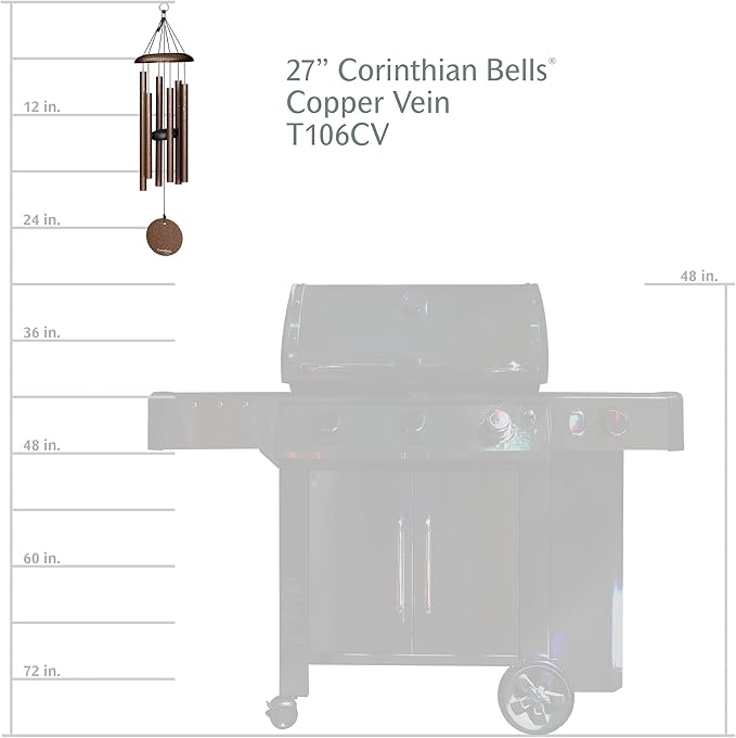 Corinthian Bells by Wind River - 27 inch Copper Vein Wind Chime for Patio, Backyard, Garden, and Outdoor Decor (Aluminum Chime) Made in The USA