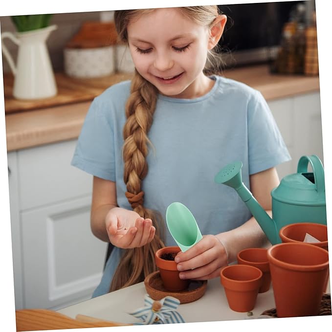 Kisangel Kids Gardening Shovel Set 6Pcs Plastic Soil Scoops for Planting Bonsai and Outdoor Garden Use Easy to Carry and Store