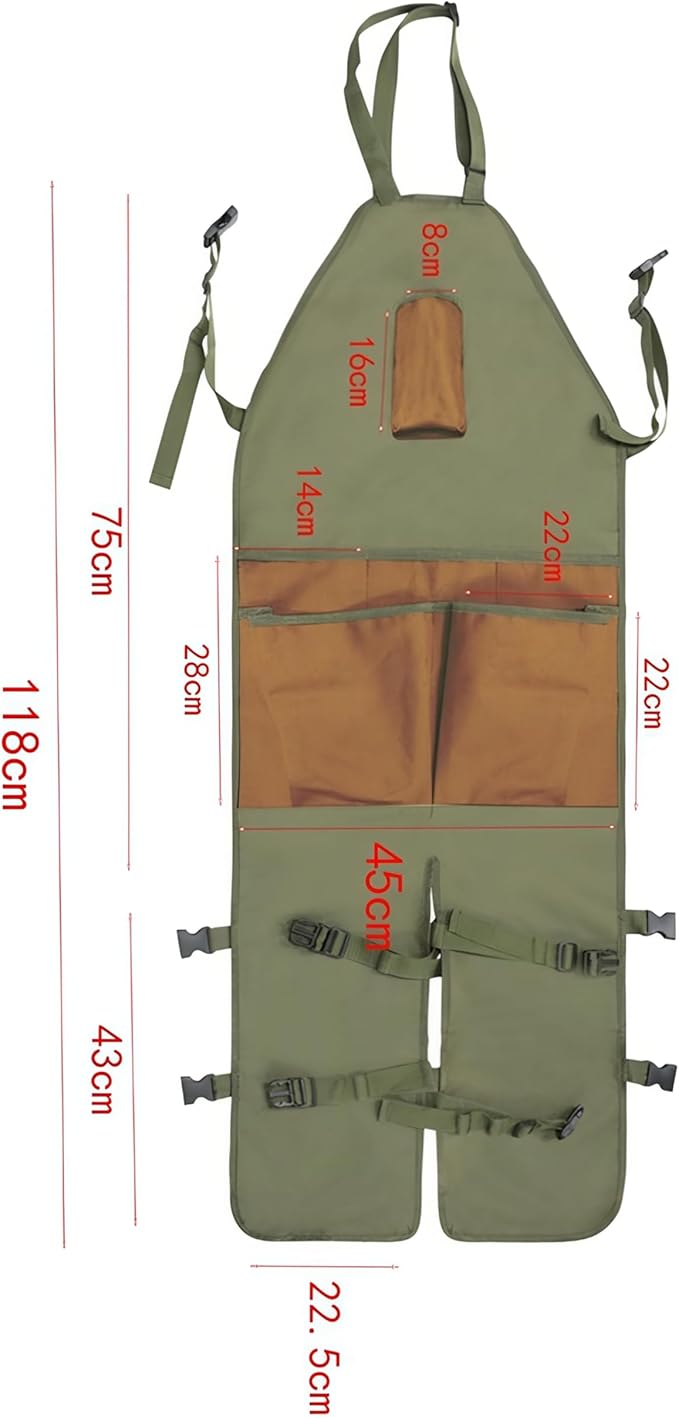 Garden apron,Apron Man,Harvest Apron with Pockets,Waterproof,Adjustable,Reinforced Knees for Mow Grass and Lawn Mowing