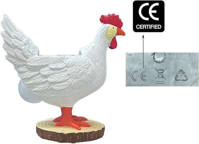 Solar Garden Statues Outdoor Decor - Miniature Chicken Egg Lamp Figurine Thanksgiving Decorations Chickens Lights with Egg in Butt LED 3D Sculpture for Patio, Lawn - Unique Christmas Housewarming Gift