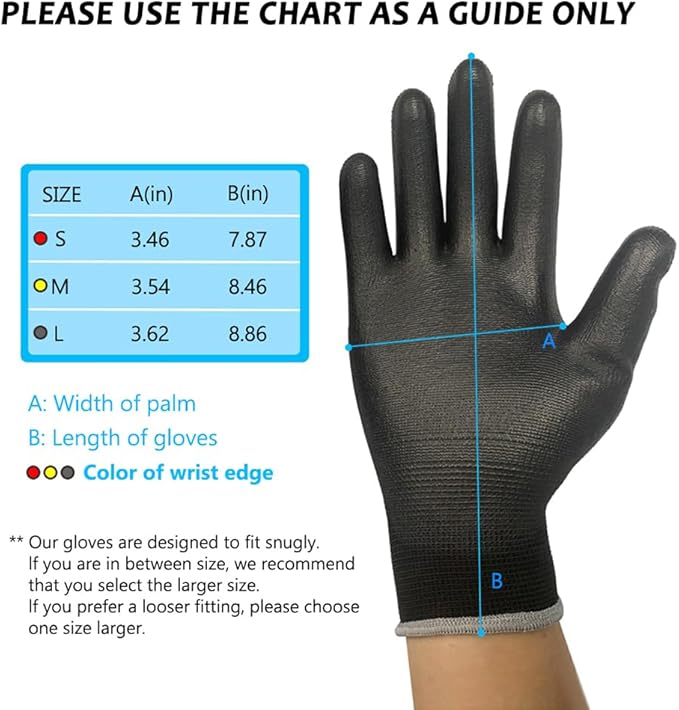 10 Pairs PU Coated Knit Work Gloves, Breathable Nylon Safety Gloves for Handling Garden Construction Yard Farm Use
