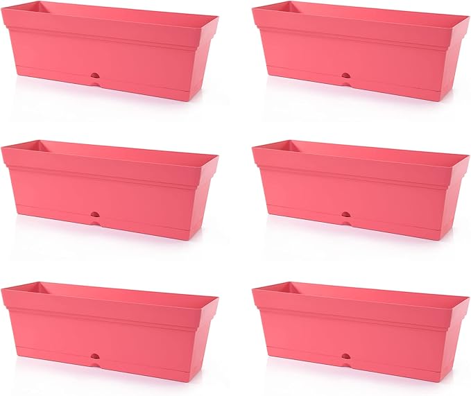 Mintra Window Box Planters 6 Pack - Bulk (Coral 6pk)