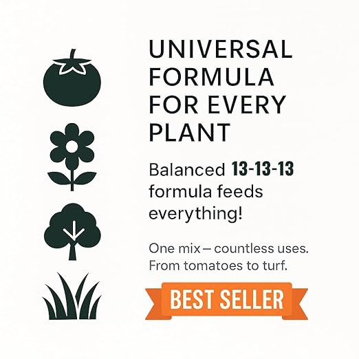 Gardenera 13-13-13 Slow Release Granular Fertilizer β All Purpose Plant Food 13 13 13 for Outdoor Grass, Vegetables, Roses, Flowers, Shrubs, Trees. Lawns, Gardens, Potted Plants (20 Quarts)