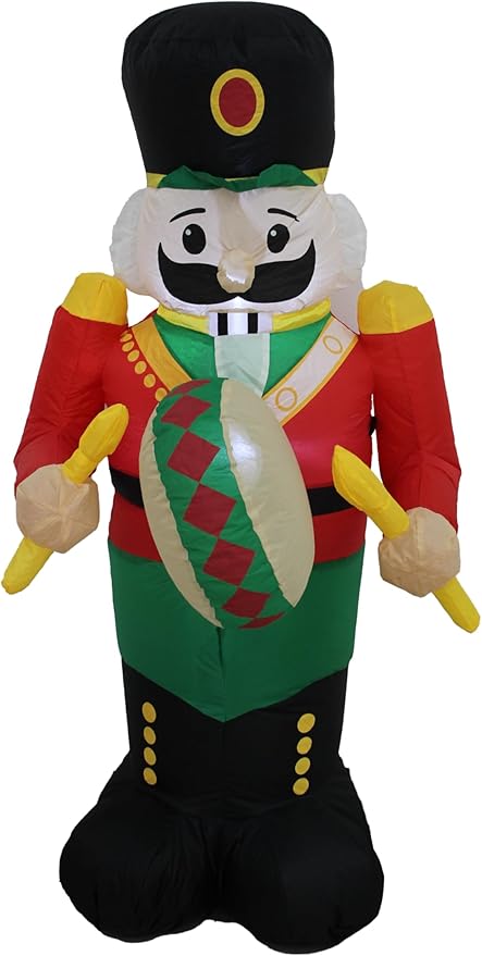 TRMESIA 4FT Christmas Inflatable Nutcracker Indoor Outdoor Decoration, LED Light Garden Yard Lawn Xmas Blow up Decor, Easy Storage for Stress Free Christmas Outdoor Blow up Decorating