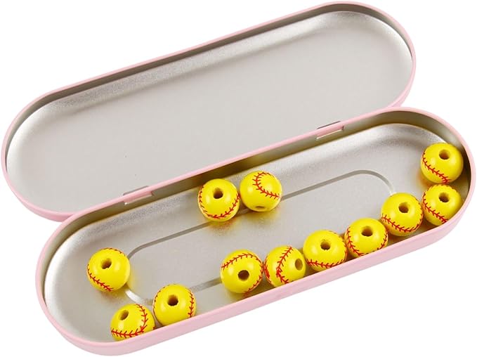 Vagocom 2pcs Metal Hinged Storage Boxes,6.89x2.36x0.71inch / 17.5x6x1.8cm Portable Empty Containers Case with Lid for Bandaid,Seed,Match,Crafts,Sewing,Home,Travel(Pink)