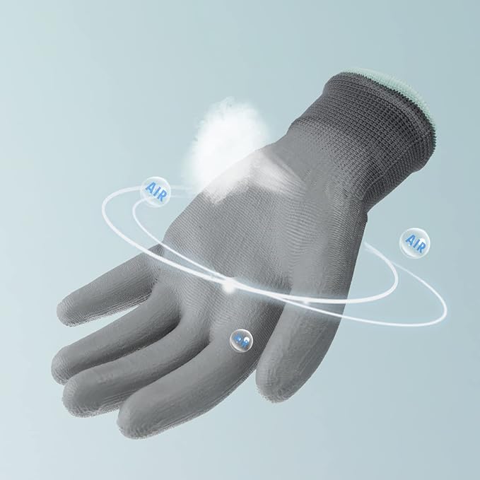 ANDANDA Multi-Package Safety Work Gloves, Seamless Knit Work Gloves with PU Coated, Ideal Work Gloves Men for General Work