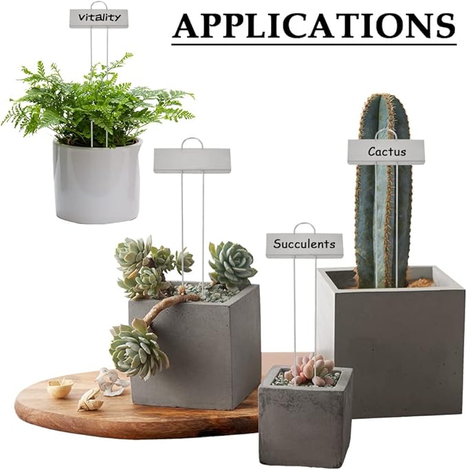 25Pack Metal Plant Labels, Weatherproof Garden Markers with a Pen, Reusable Outdoor Garden Markers Tags for Plants Vegetables Herb Seedlings Flowers Height 10.7 Inch, Label Area 3.5'' x 1.4''