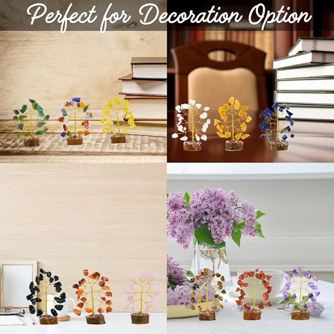 Chakra Tree of Life Gift Sets Crystal Tree Set of 12 Unique Birthday Gifts for Women, Sister, Mom, Home Office Decor, Shelf Desk Decoration for Positive Energy, Bring Good Luck, Money, Reiki Healing