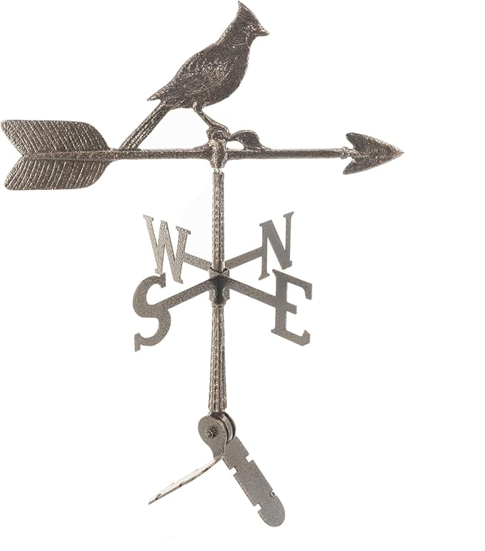 Montague Metal Products - Weathervane - Cast Aluminum Weathervane -Includes Roof Mount - 6 Colors Available (Cardinal, Hammered Bronze)