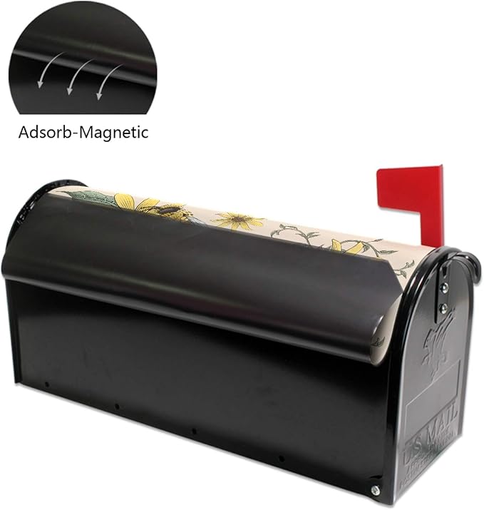ALAZA Bee and White Daisy Magnetic Mailbox Cover MailWraps Garden Yard Home Decor for Outside Standard Size-18"x 20.8"