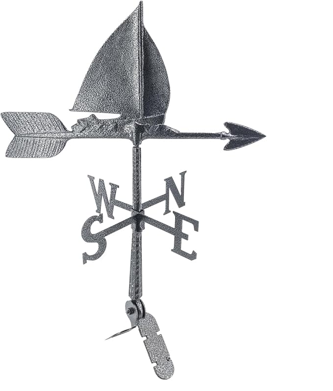 Montague Metal Products - Weathervane - Cast Aluminum Weathervane -Includes Roof Mount - 6 Colors Available (Sailboat, Swedish Iron)