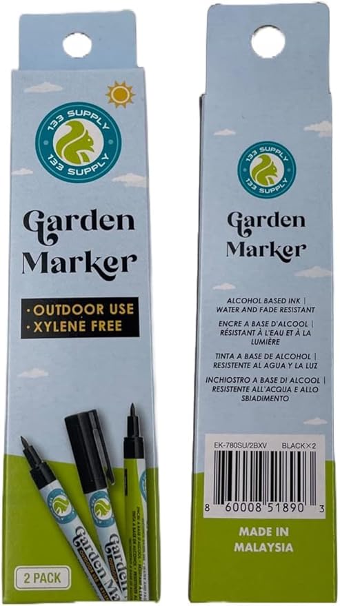 100 Pack T-Type Plant Labels for Seedlings with 2 Pack of Garden Marker Pens (Garden Markers Fade Resistant Plant Markers Outdoor Waterproof Pen Black Permanent Markers Plant Tags)