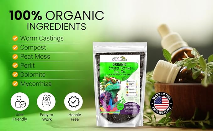 Organic Seed Starter Soil – Seed Starting Mix with Mycorrhizal Fungi – Natural Root Stimulator – Potting Soil for Vegetables and Herbs (4 QUARTS)