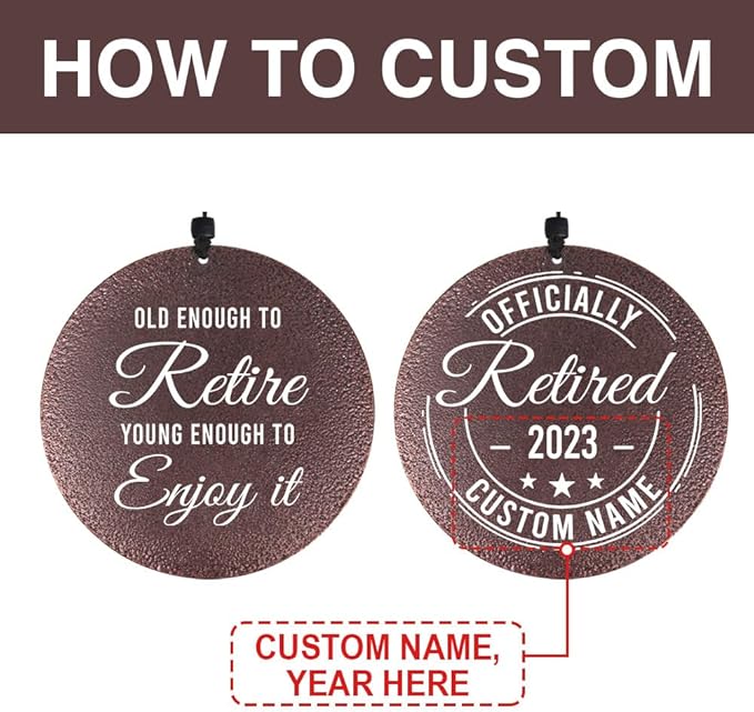 Personalized Wind Chimes Retirement, Retirement Gifts Celebrate Retire, Customized Congratulations Metal Wind Chimes for Parnents/Mom/Dad 36inch (Produced in USA)