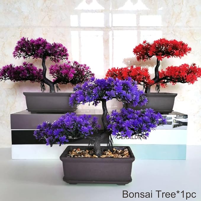 Bonsai Tree, Artificial Tree, Artificial Bonsai Plants, Artificial Bonsai Tree Juniper Faux Plants, Indoor Small Fake Plants Decor for Home Bedroom Office Desk Farmhouse Decor