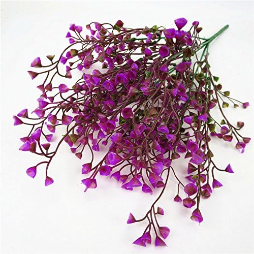 CATTREE Artificial Shrubs Bushes, Plastic Fake Plants Wedding Indoor Outdoor Home Garden Verandah Kitchen Office Table Centerpieces Arrangements Christmas Decoration Fuchsia 8 pcs