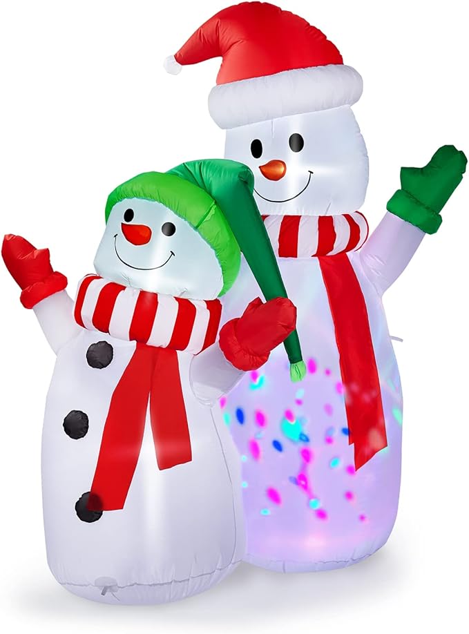 CAMULAND Christmas Decorations, 6FT Blow Up Yard Decorations Outdoor Inflatables Ornaments Snowman with Built-in LED Lights, Large Christmas Decor for Garden Party Indoor