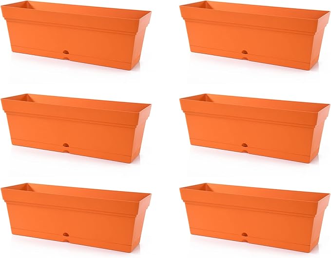 Mintra Window Box Planters 6 Pack - Bulk (Orange 6pk)