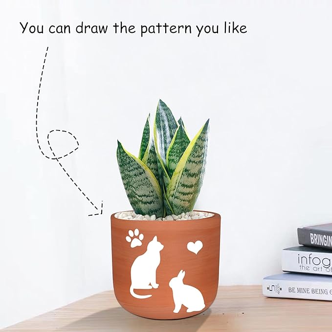4.6 + 6 Inch Terracotta Succulent Planter Pots Round Clay Pots with Drainage for Indoor Plants Set of 2