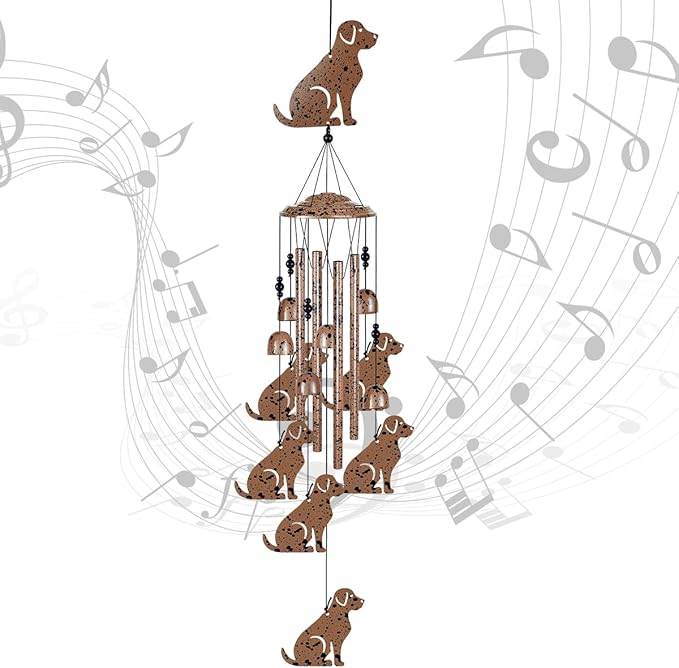 37" Dogs Wind Chimes for Garden,Home,Balcony,Yard,Outdoor Decor, Sympathy Wind Chimes, Dog Chimes, Dog Ornament, Wind Catcher, Blessing Wind Bell, for Mom,Grandma,Family,Women,Friend