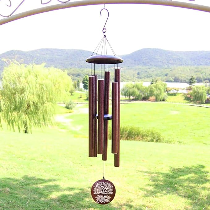 Personalized Wind Chimes, Retirement Gifts Wind Chimes, Congratulate Retire for Dad/Mom, Life Tree Metal Retirement Wind Chime for Woman/Man Outdoor 36inch (Produced in USA)